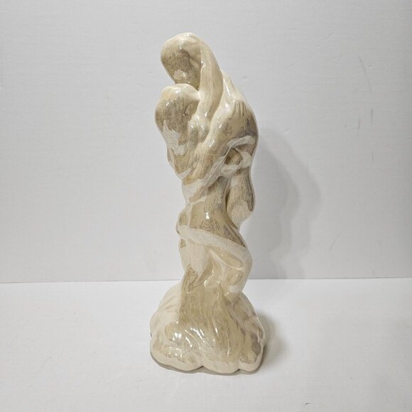 Bare Kissing Couple Porcelain Figurine - 13 Inches Tall - Glazed Porcelain - Picture 2 of 5